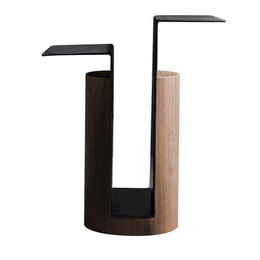 rchitectural Cantilever Side Table with Integrated Storage Column