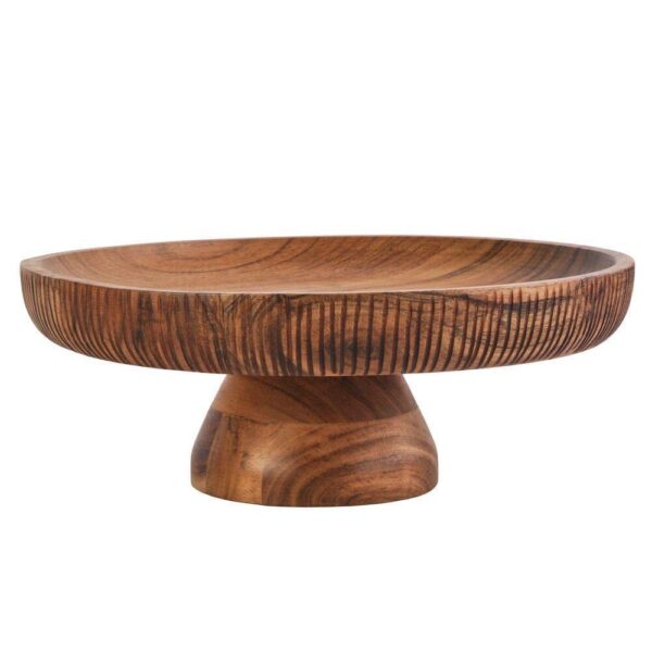 Wooden Pedestal Serving & Display Bowl